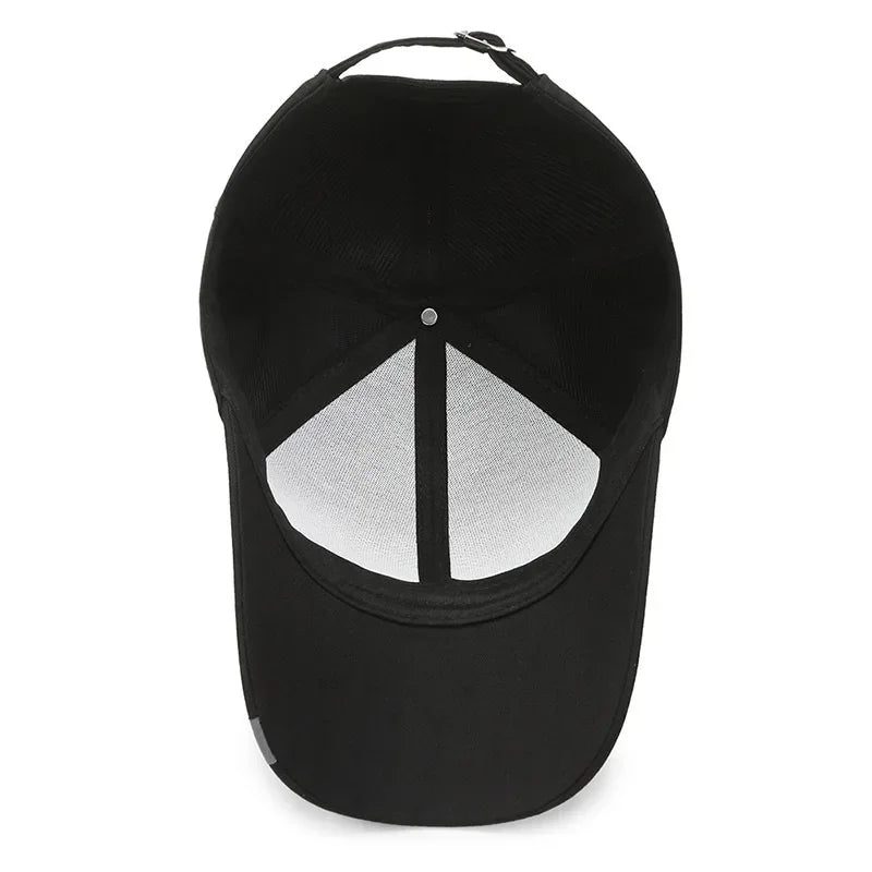 Men's Baseball Hat Hard Top Spring Autumn Big Head Circumference Cotton Cap Sun Protection Dad Cap Adjustable Strap Fishing Hat