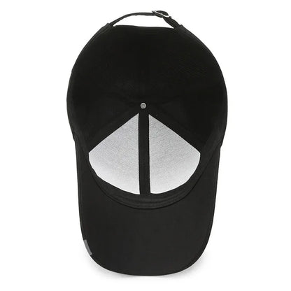 Men's Baseball Hat Hard Top Spring Autumn Big Head Circumference Cotton Cap Sun Protection Dad Cap Adjustable Strap Fishing Hat