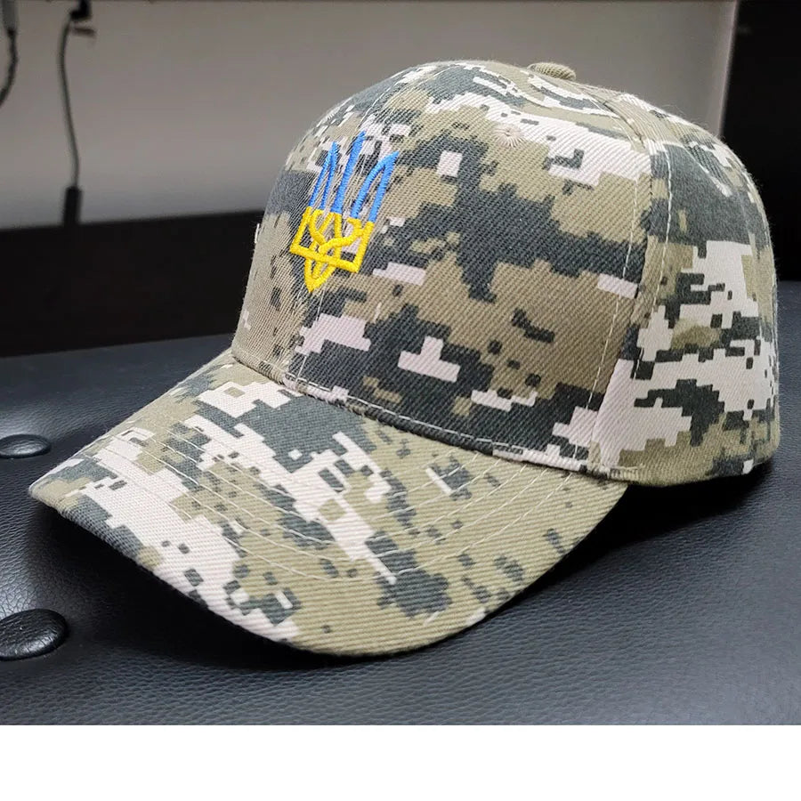 Embroidery Ukraine trident Symbol Spetsnaz Special Forces Men Women Boy Baseball Caps Dad caps Snapback Adjustable Camouflage