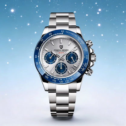 PAGANI DESIGN Men Exquisite Quartz Watch Luxury Choice VK63 Sapphire Mirror Stainless Steel Calendar Small Three-Pin Chronograph