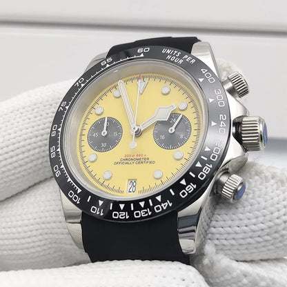 2025 New Design Vintage Men's Watch Moon Quartz Watch Men's Speed Sport Chronograph AR Sapphire VK64 Clock Men watch