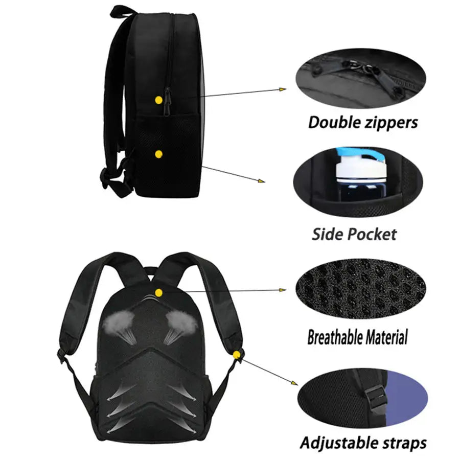 2Pcs Fortnite Kids Backpack Set Pencil Case Lightweight Durable School Bag For Boys Girls 6-9 Years Old Daily School Supplies