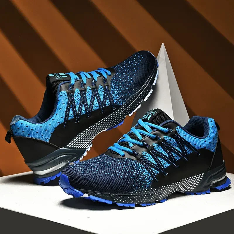 2025 Thick Soled Sports Shoes Youth Mesh Breathable Running Shoes Trend Spring Summer Korean Large Black and White Shoes walk