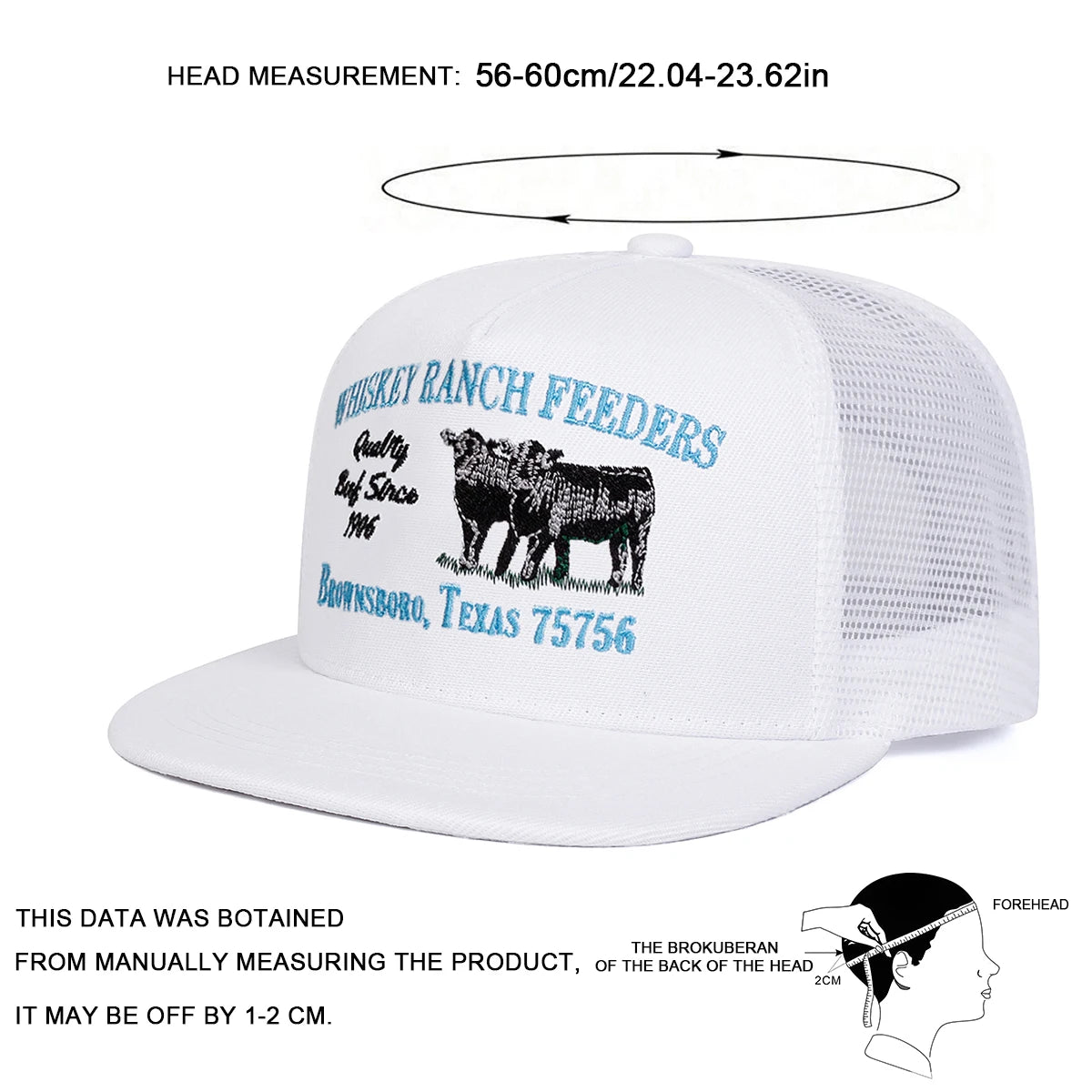 Unisex „WHISKEY RANCH FEEDERS“ siuvinėtos hip-hop stiliaus tinklinės kepurės pavasariui ir vasarai, lauko veiklai, reguliuojamos kasdienio stiliaus beisbolo kepurės, apsaugančios nuo saulės