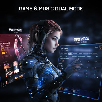Auriculares gaming inalámbricos trimodo EKSA G19BT – Bluetooth 5.4, auriculares gaming 2.4GHz de baja latencia con micrófono para PC, PS5, Xbox