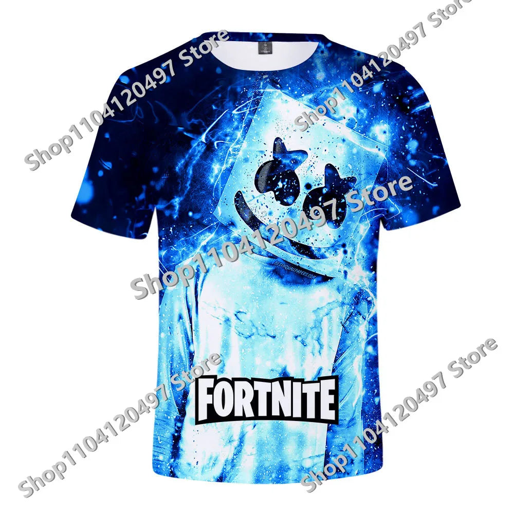 Japán anime Fortnite nyári póló férfiaknak és nőknek, Battle Royale, rövid ujjú, hétköznapi, kényelmes, laza Harajuku streetwear