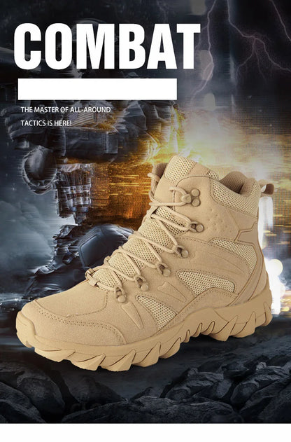Botas tácticas mejoradas de entrenamiento de combate para hombre, calzado outdoor para camping antidesgaste de respuesta rápida, zapatillas de senderismo para pesca y caza para hombre