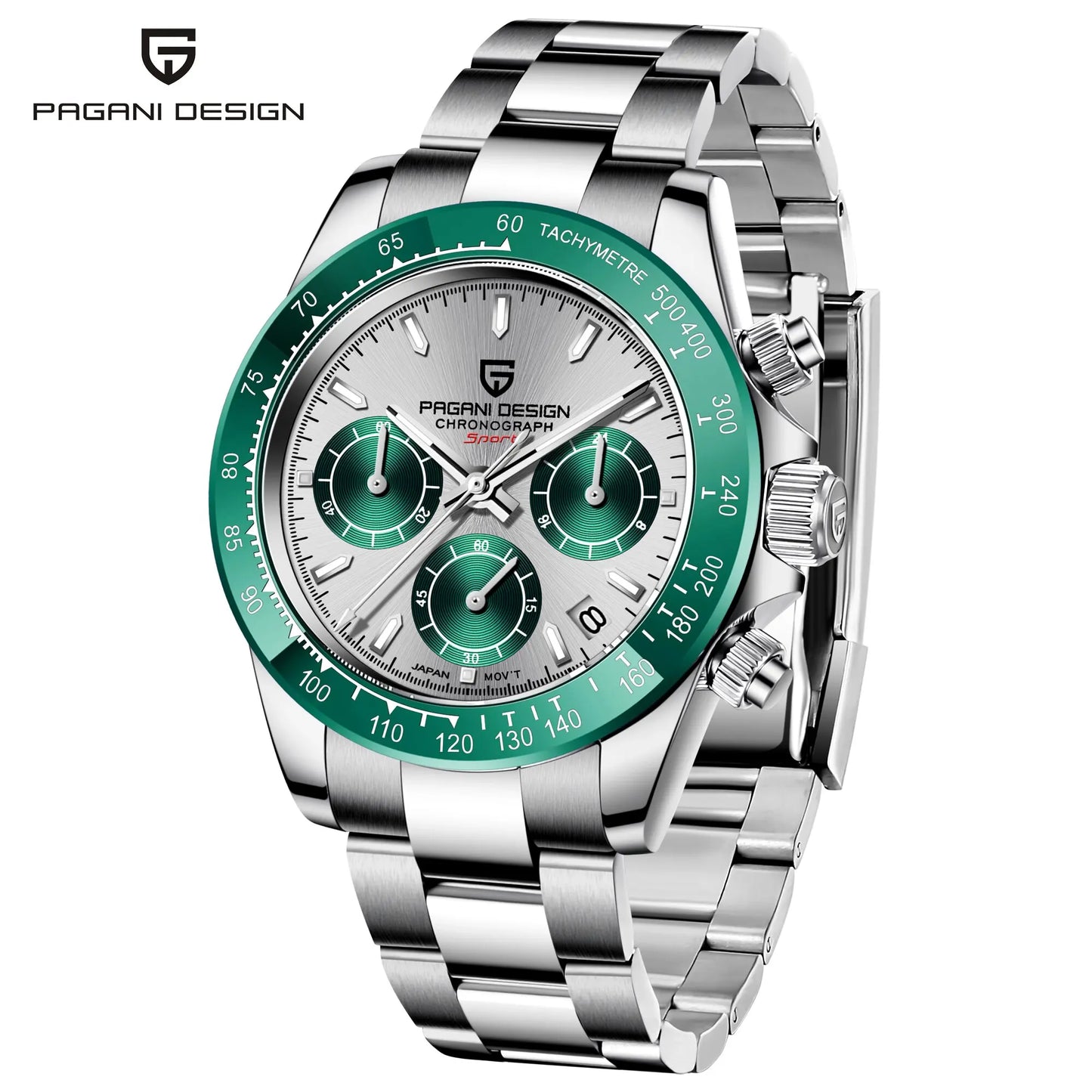 PAGANI DESIGN Men Exquisite Quartz Watch Luxury Choice VK63 Sapphire Mirror Stainless Steel Calendar Small Three-Pin Chronograph