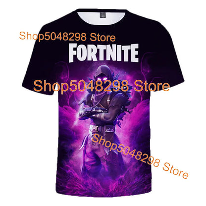 T-shirt Fortnite Bushranger para Crianças, Estampado 3D Banana Peely, T-shirt para Homem e Mulher, Top de Verão Battle Royale, Presentes de Aniversário