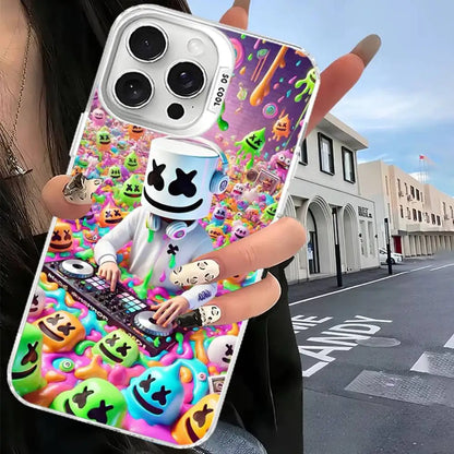 Capa de telemóvel F-Fortnites para iPhone 17 16 15 14 13 12 11 Pro Max Plus, cor prateada