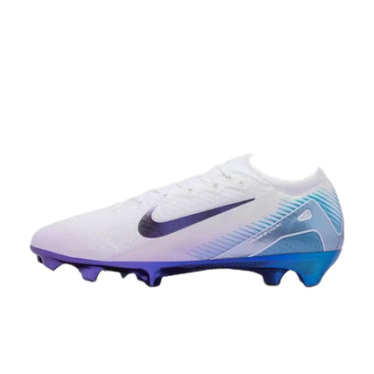 Botas de fútbol Nike Mercurial Vapor 16 Elite LV8 para hombre, FG: suaves, cómodas, para césped natural, blanco/azul HV4887-100