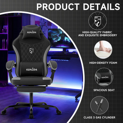 SUKIDA Gaming Chair High Back Ergonomic Computer Chair With Footrest Reclining Adult Comfortable Office Chair ﻿