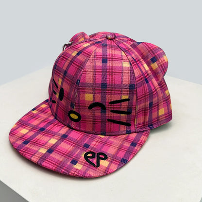 Breathable Cute Sunshade Flat Eave Peaked Caps Versatile ins Fashion Niche New Unisex Funny Kitty Embroidery Bow Baseball Hats