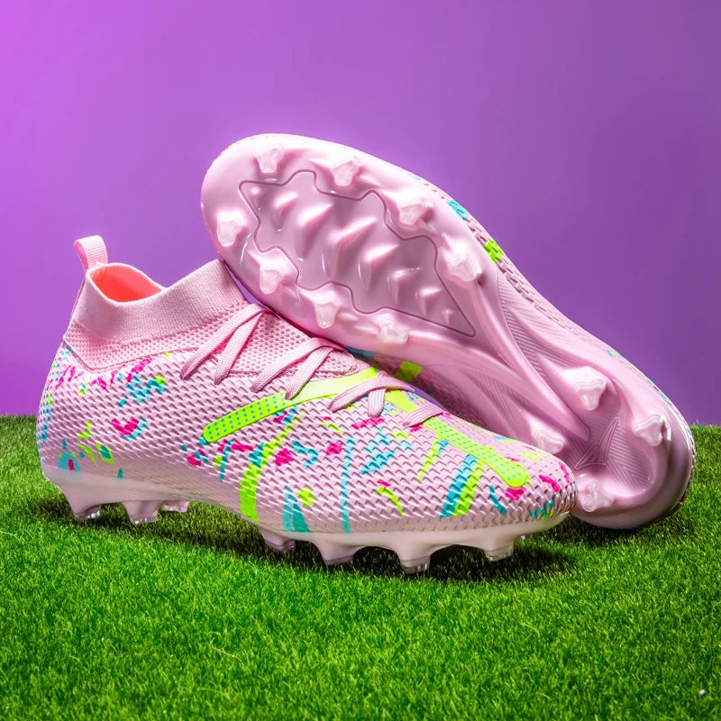 Nouvelles chaussures de football pour hommes, chaussures d'entraînement, crampons de football, baskets de match, chaussures de sport pour terrain gazonné, antidérapantes, professionnelles, ultralégères, unisexes.