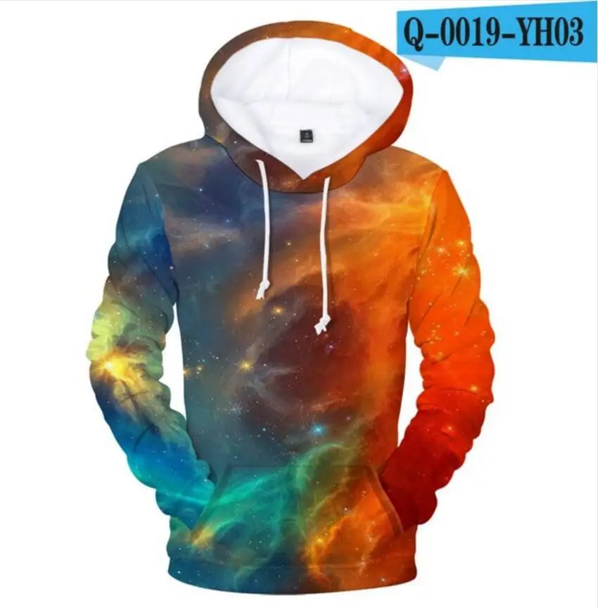 Sudaderas con capucha 3D Classic Popular Purple Sky Male Space Galaxy para hombre/mujer, sudadera de manga larga, jersey casual