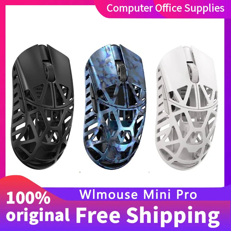 Wlmouse Mini Pro professionell mus i lätt magnesiumlegering, trådlös gamingmus med tre lägen, 8K polling rate, PAW3950, DPI30000