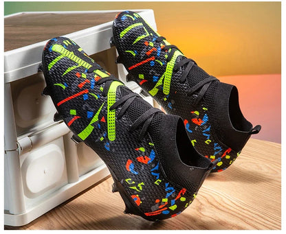 Nouvelles chaussures de football pour hommes, chaussures d'entraînement, crampons de football, baskets de match, chaussures de sport pour terrain gazonné, antidérapantes, professionnelles, ultralégères, unisexes.