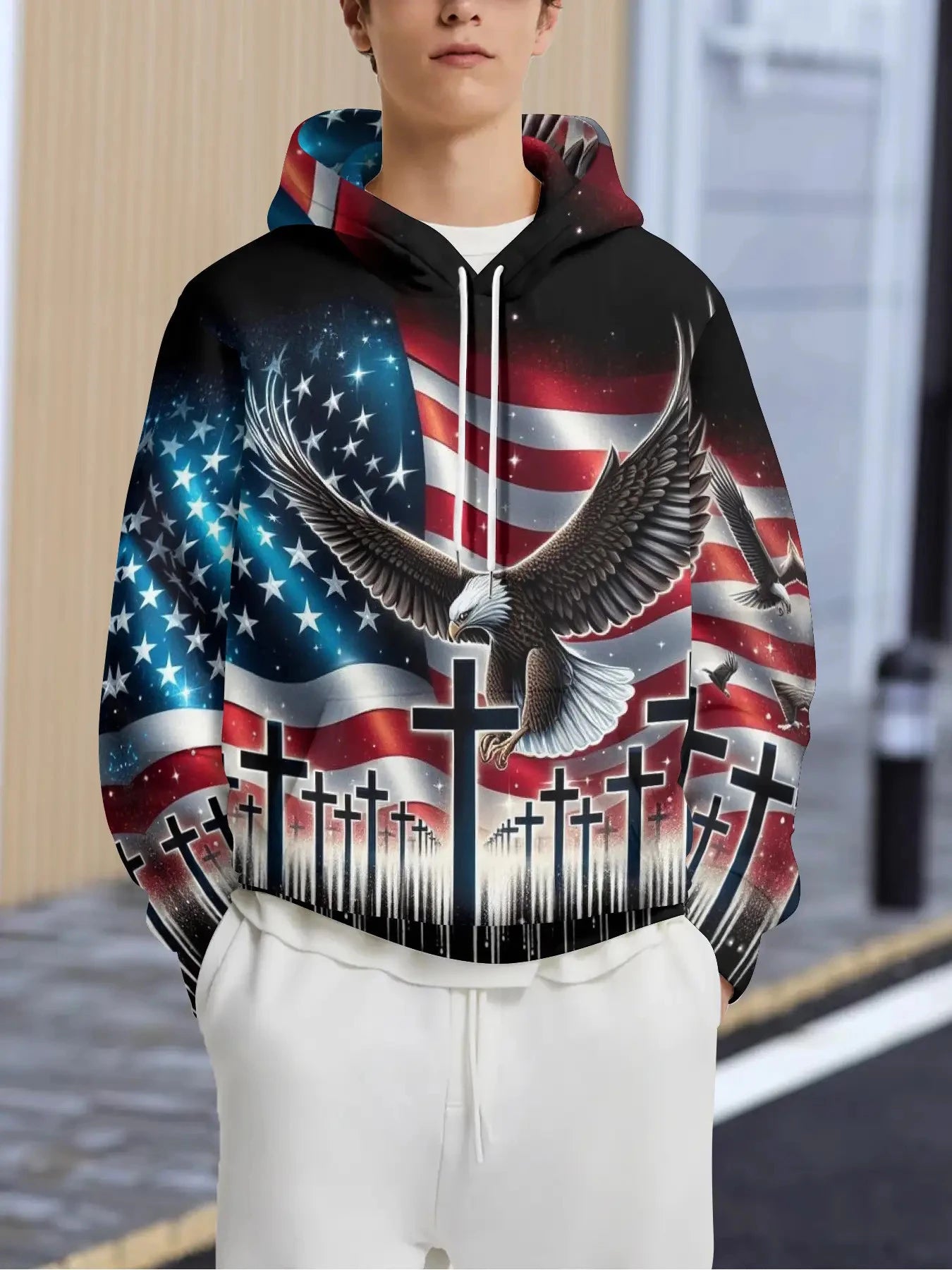 2025 Fashion Cool Eagle Men's Hoodie 3D Printed Hoodies Edition Trend American Eagle Men Sportswear Kids Casual Unisex Pullover