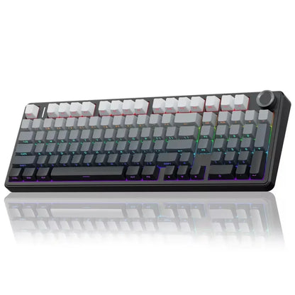 Teclado mecánico gaming AULA F99 Pro E-sports de tres modos, RGB, hot-swappable, 96%, PBT, inalámbrico personalizado con perilla multimedia