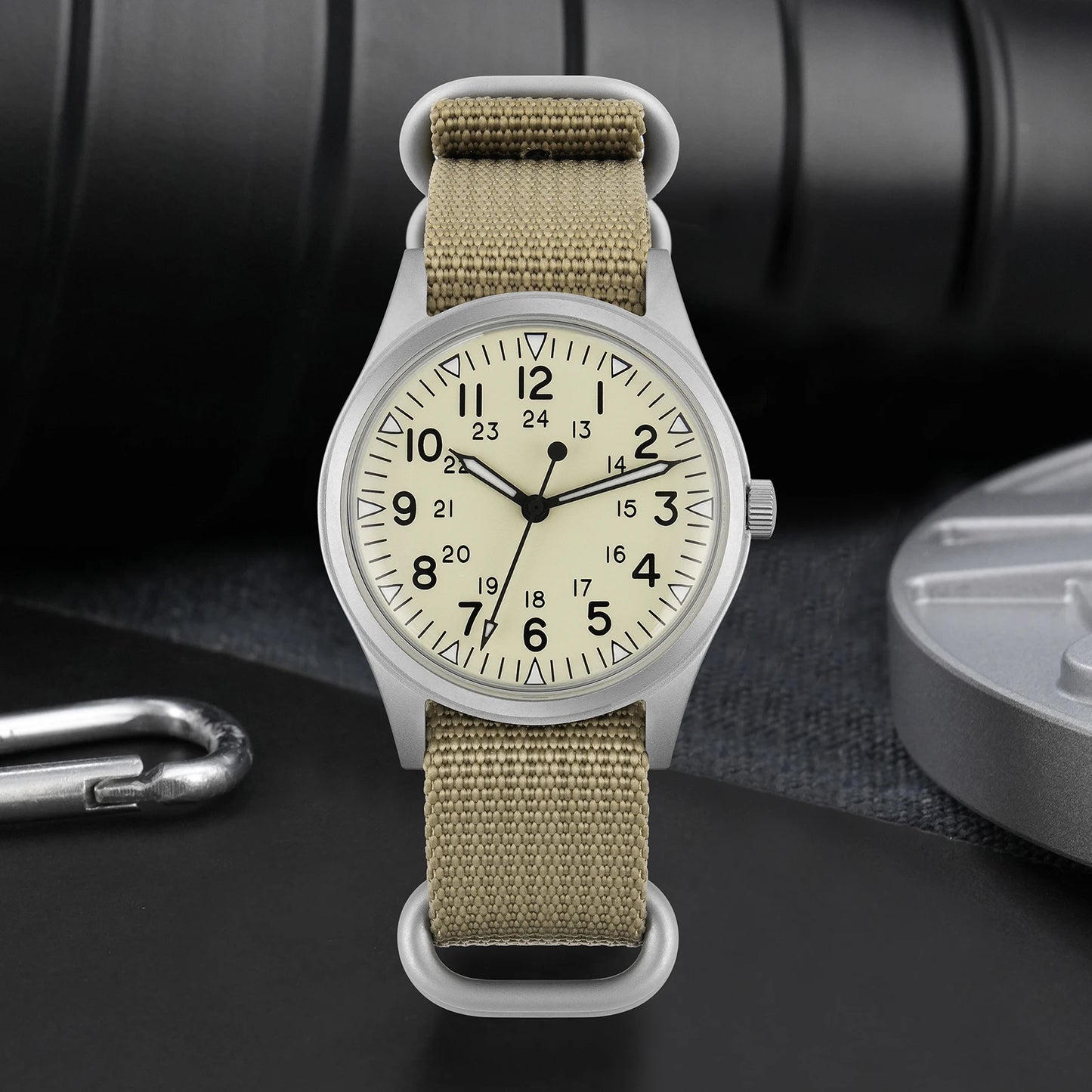 Militado ML07 Military Watch VH31 Quartz Movement Sapphire Crystal Luminous AR Coating Vintage Watches 100m Waterproof
