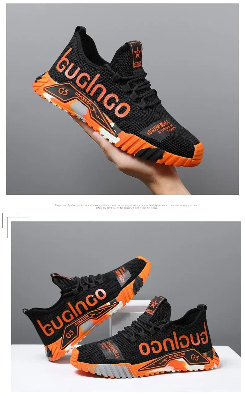 Runing Sport Fashion High Top Sneakers Zapatillas De Deporte Men Casual Mesh Shoes Light Soft Breathable Vulcanize Shoes