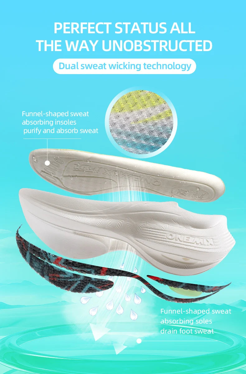 Zapatillas deportivas de running ONEMIX 2025 con placa de carbono para hombre y mujer, transpirables, amortiguadas, antideslizantes, PB, ligeras y con efecto rebote