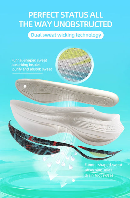 Zapatillas deportivas de running ONEMIX 2025 con placa de carbono para hombre y mujer, transpirables, amortiguadas, antideslizantes, PB, ligeras y con efecto rebote