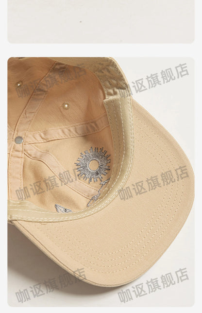Heavy Embroidery Flat Brim Baseball Cap Niche Unisex Hip Hop Duckbill Cap Fashion Versatile