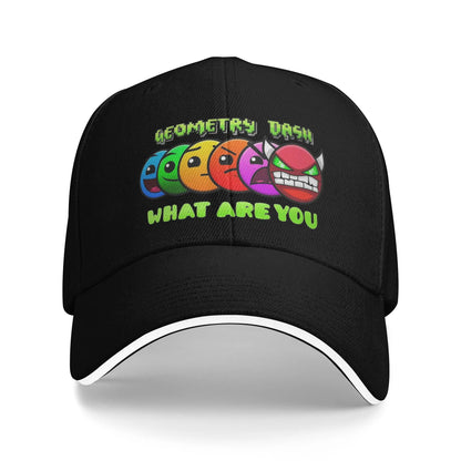 Geometry Game Dash Baseball Cap Casual Unblocked Level Sandwich Hat for Men Women Breathable Headwear Activities
