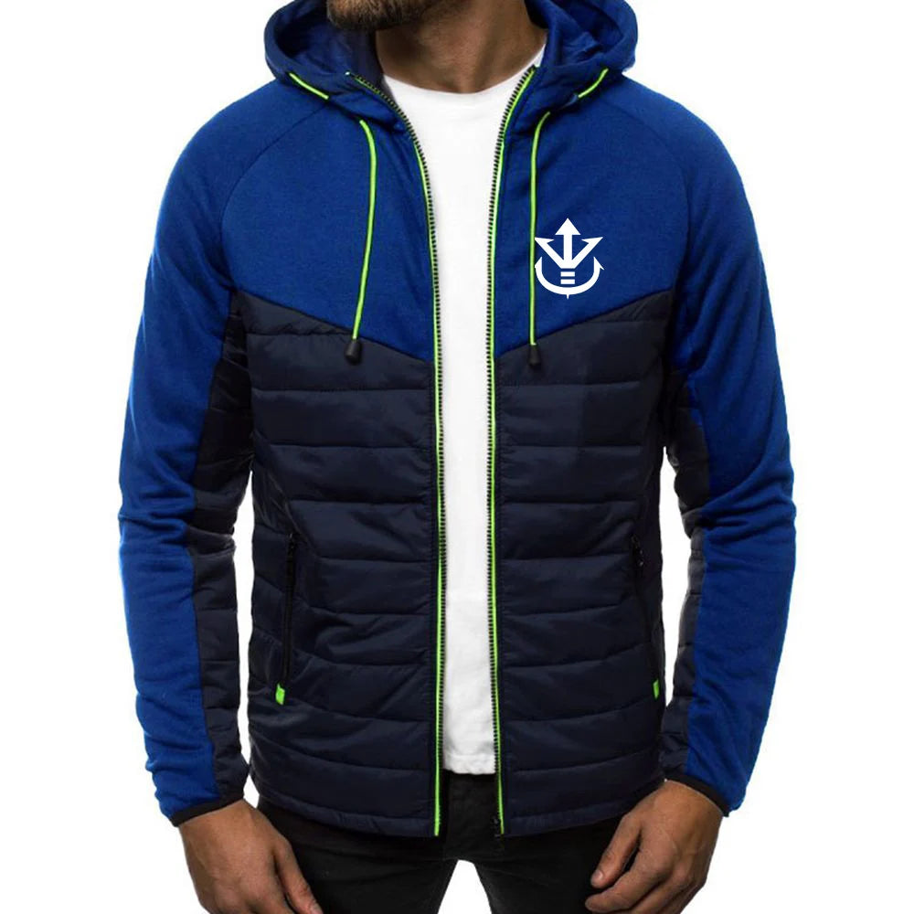 2026 Men's Saiyan Vegeta Avant-garde Style Patchwork Jacket Spring And Autumn Dragon Ball Logo Print Trendy Coat Hoodies, Produit gaming premium Fraquane
