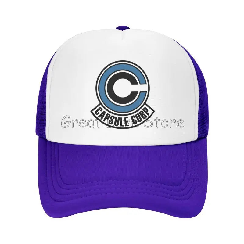 Capsule Corp Mesh Baseball Caps Unisex Hip-Hop Trucker Hat Anime DBZ Dad Hat Adjustable Racing Cap Summer Trucker Snapback Hats