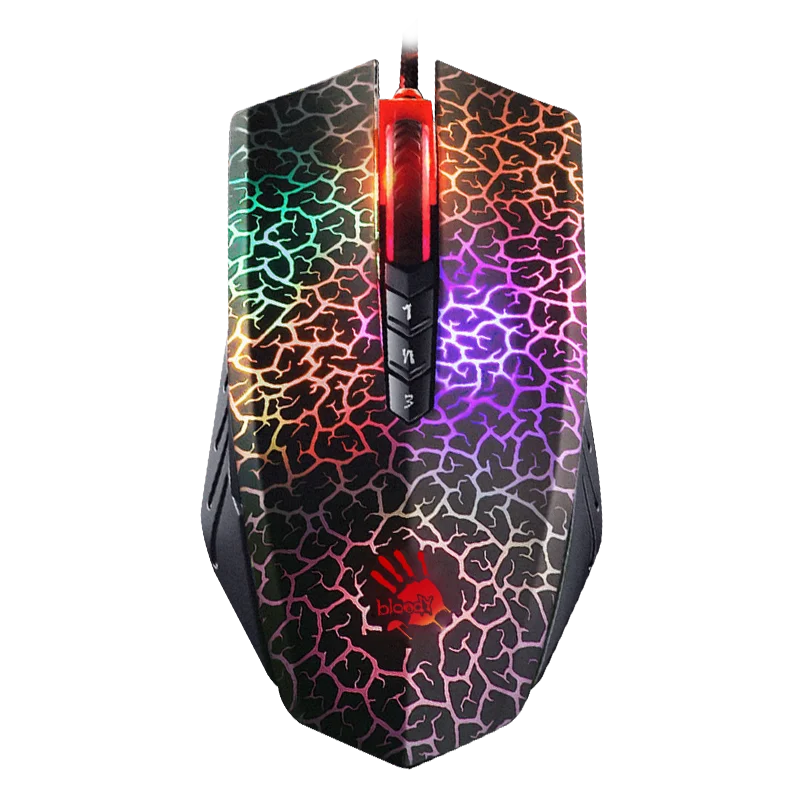 A4TECH A70 Bloody Light Strike Black Gaming Mouse, 100-6200 CPI Adjustable, 6 Sniper Modes, Durable X Glide Metal Armor Boot