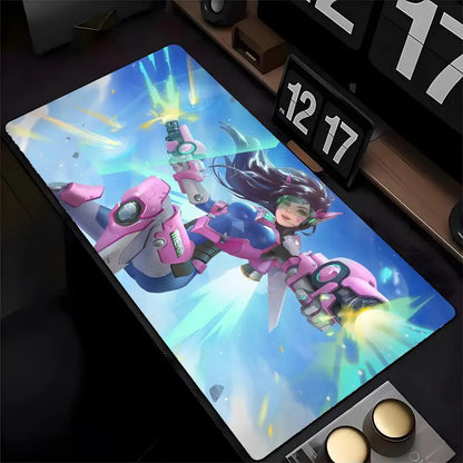 Tapete de Rato Overwatch Genji com Impressão HD para Computador e Gaming, Bordas Reforçadas, Antiderrapante, XXL90x40cm, Tapete de Secretária para Teclado e PC