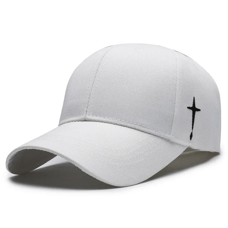 Unisex Simple Cross Water Drop Embroidery Baseball Caps Spring and Autumn Outdoor Adjustable Casual Hat Sunscreen Hat