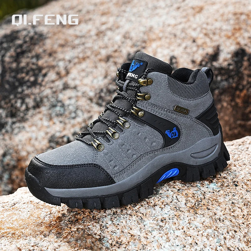 Scarpe da trekking outdoor autunno-inverno da uomo, scarpe da escursionismo impermeabili, scarponi da montagna, in vera pelle, scarpe da caccia nei boschi, scarpe tattiche