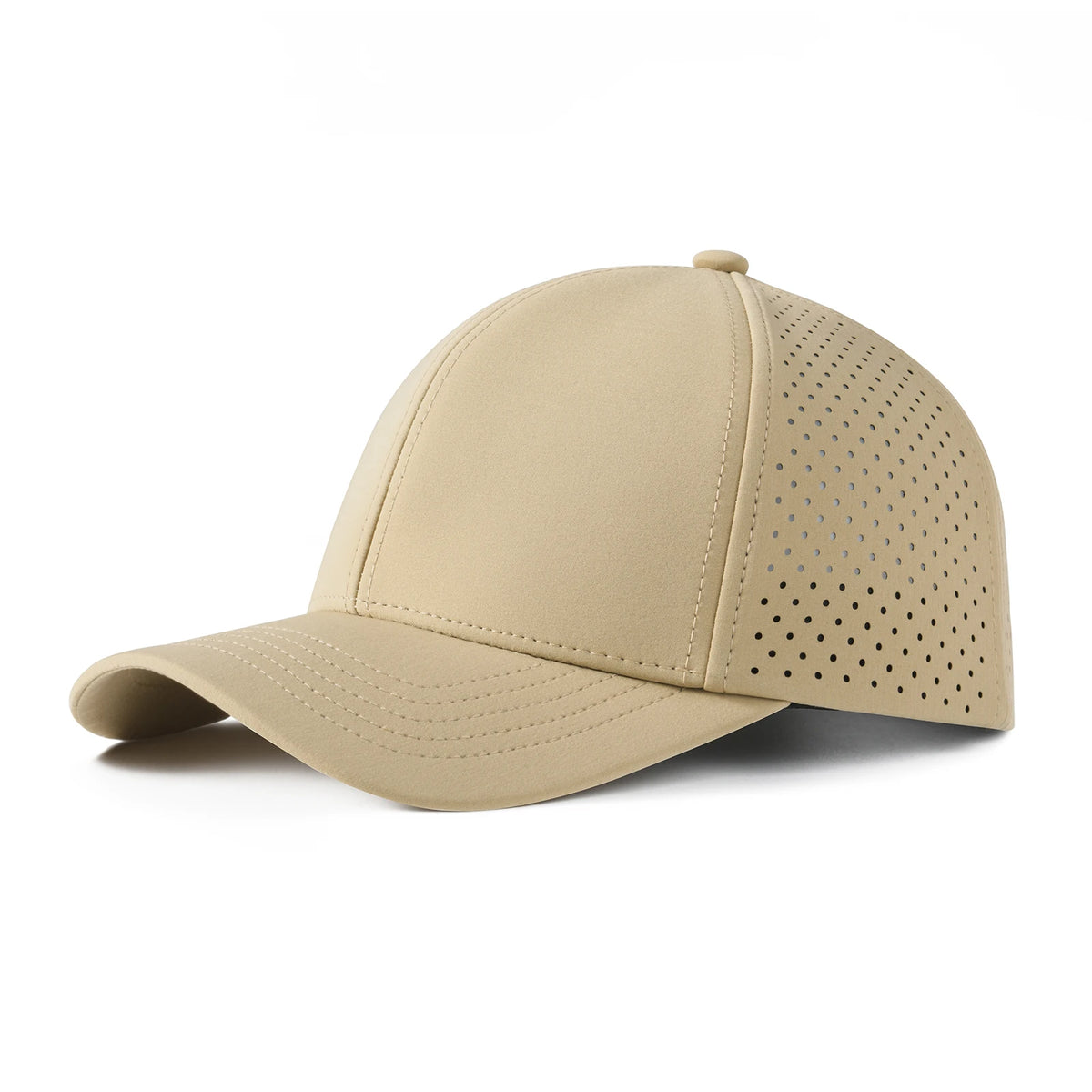 VOBOOM Șapcă de baseball pentru bărbați, cu uscare rapidă, din plasă tăiată cu laser, cu bor curbat, tip snapback, pentru alergare în aer liber și călătorii, negru