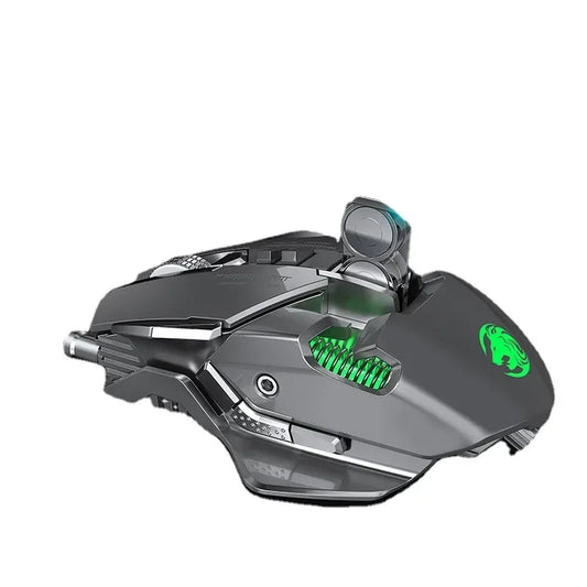 RGB 6400 DPI kablet mekanisk mus med magnetisk fastgørelse, DIY-kontravægt til esport og gaming-PC