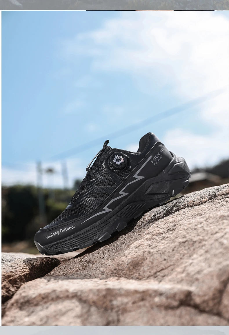 Scarpe da trekking traspiranti da uomo — Fibbia girevole, suola antiscivolo