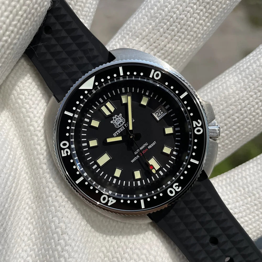 STEELDIVE SD1970 Automatic Mechanical Diver Watch Captain Willard NH35 Watches TURTLE Homage Water Resistant 200M Dive Watch Men