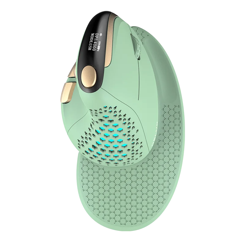 Delux M618XSD Seeker Ergonomic Vertical Mouse with OLED Screen 4000DPI Rechargeable 1000mA Removable Back Cover For Computer