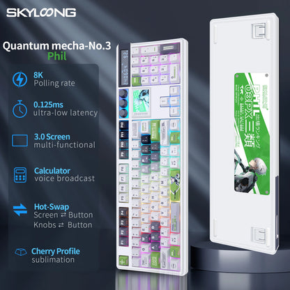 Tastiera meccanica wireless SKYLOONG GK104 Pro 100% personalizzata, switch low-noise hot-swap per PC gamer e accessori da ufficio