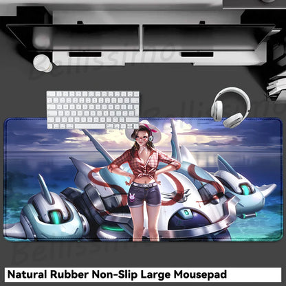 Gaming Accessories O-Overwatch D-D.va Mouse Pad Large Keyboard Mousepad Pc Cabinet Deskmat Xxl Extended Mats Gamer Mausepad