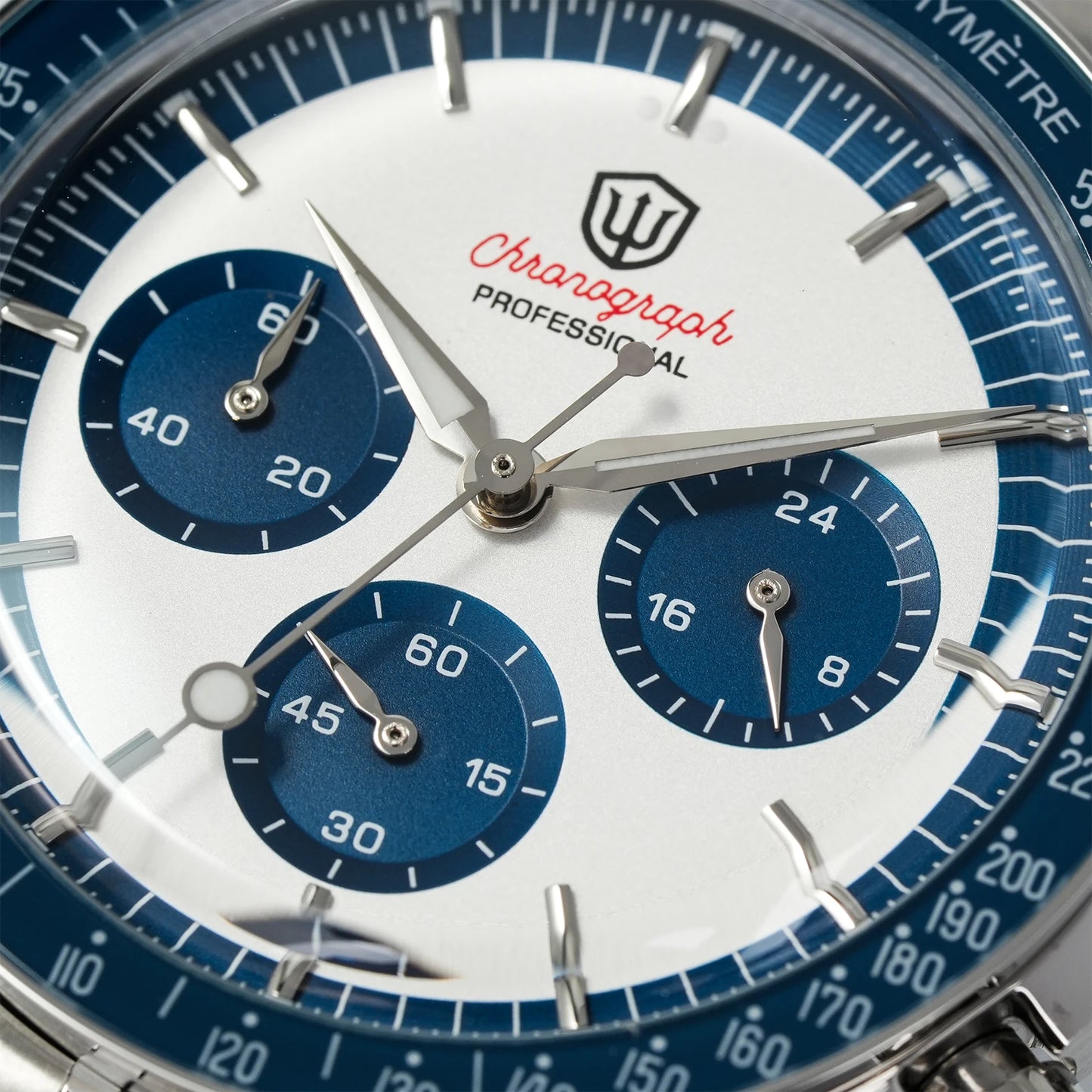 Watchdives WD1863 Watch VK63 Quartz Chronograph Movement Bubble Sapphire Crystal 100m Waterproof Luminous 39mm Vintage Watches