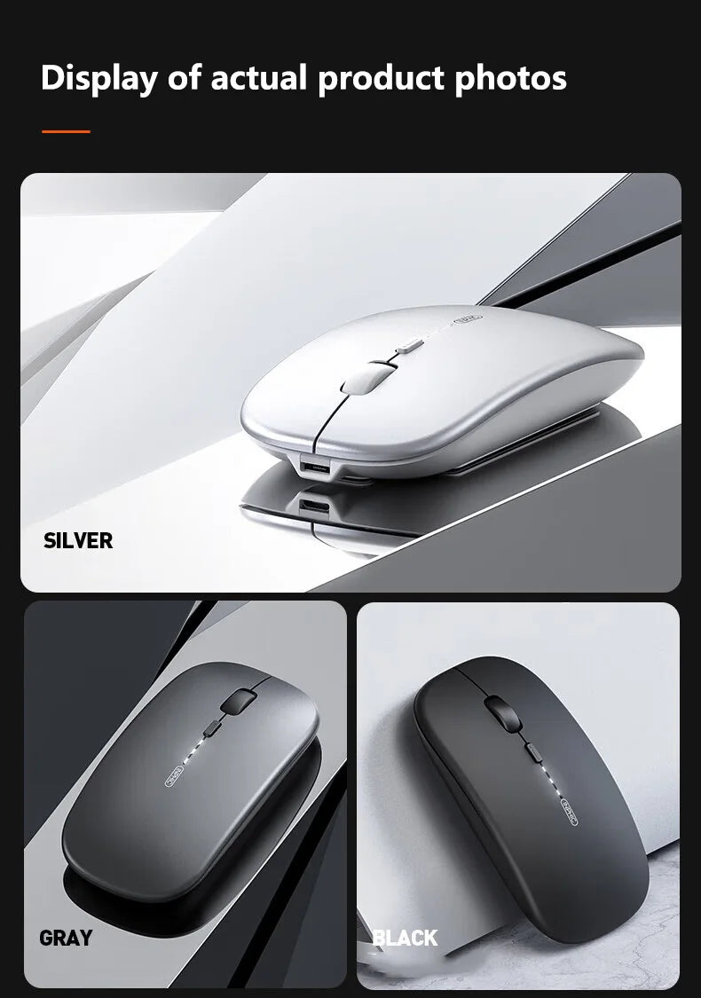 Inphic M1P Wireless Silent Office Mouse Ultra-Thin Portable USB Interface Battery Power Display TYPE-C Charging Wireless Mouse