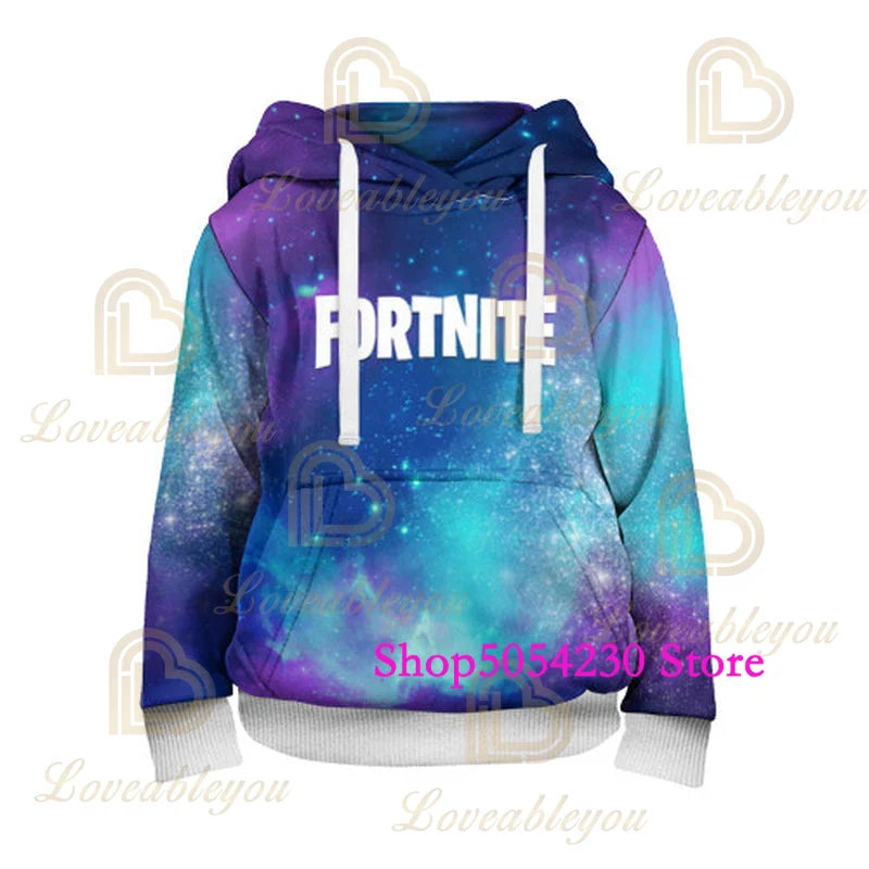 3D Printed Llama Fortnite Hoodie Battle Royale Cartoon Sweatshirts for Men And Women Game Hero Hooded Shirt for Teens