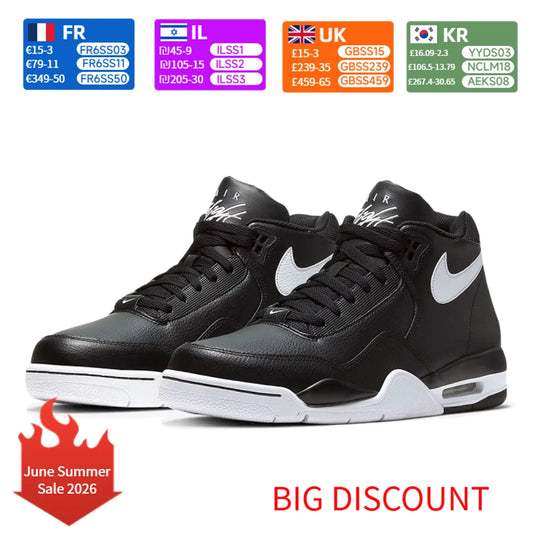 Nike Flight Legacy Mid-Top Retro basketskor för män, svart/vit, BQ4212-002