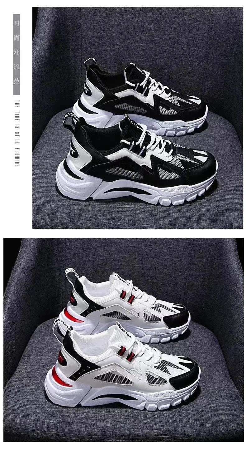 Spring New Style Breathable Thick Bottom Heightening Sports Dad Shoes Men Korean Version Trendy Casual Shoes Autumn Model