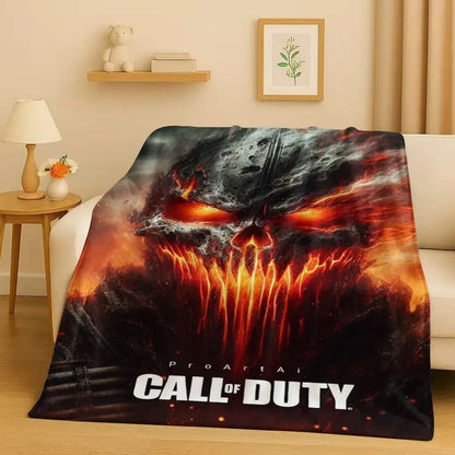 Classic Gun Game Call of Duty COD Ghost Simon Flannel Blanket,Ultra Soft Warm Plush Throw for Home Bedroom Bed Sofa Cover Kid
