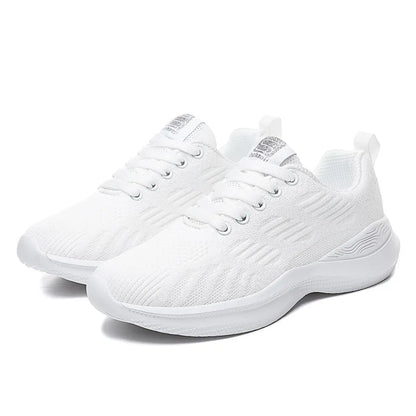 Sneakers da donna alla moda, leggere, scarpe da corsa, scarpe sportive per attività all’aperto, scarpe da corsa comode in rete traspirante, con cuscinetto d’aria e allacciatura con lacci