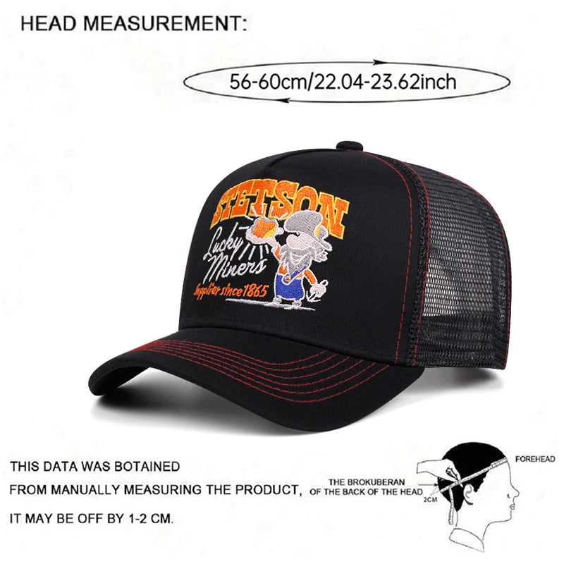 2025 Creative New Truck Hat STETSON Nuggets Net Hat Outdoor Sports Skateboard Hat Daily Leisure Wear Sunshade Hat Baseball Hat